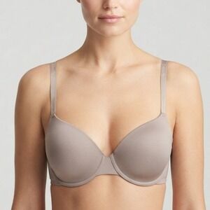 Calvin Klein 36C T-Shirt Bra Taupe Nude Underwire Multiway Straps 6162200